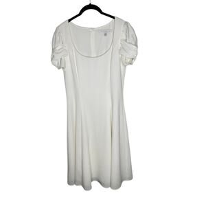Black Halo Womens Brent Dress 10 Crepe Fit and Flare Lined‎ Bridal Shower White